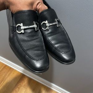 Salvatore Ferragamo Black Leather Loafers